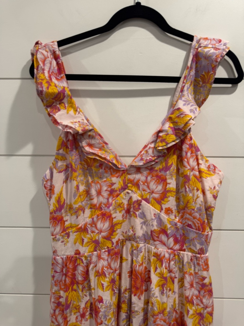 BHLDN Aubree Sleeveless Linen pink Floral Fit & Flare Maxi Dress - Picture 4 of 10